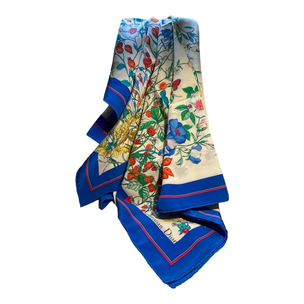 Christian Dior scarf 100% silk scarf -Authentic - Picture 3 of 11